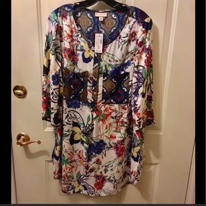 NWT Dress Barn- Floral Chiffon Tunic Blouse